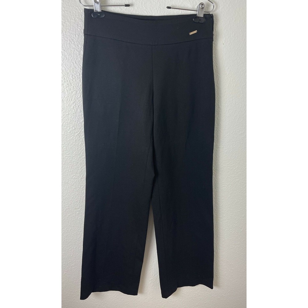 T Tahari Women's Dress Pants Black Size 4 Side Zipper Flare NWOT